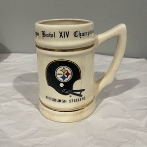 Vintage Pittsburgh Steelers Super Bowl XIV Champions beer stein by Lewis Bros